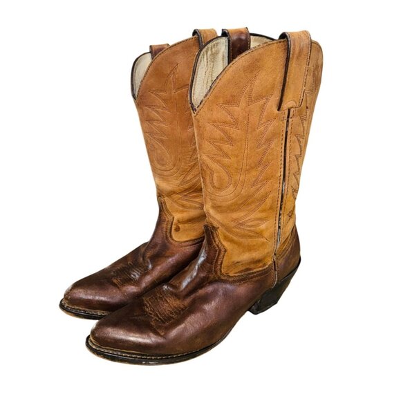 VTG Durango Womens Western Cowboy Boots 9  Leather Tan Coastal Cowgirl Boots - Picture 1 of 8